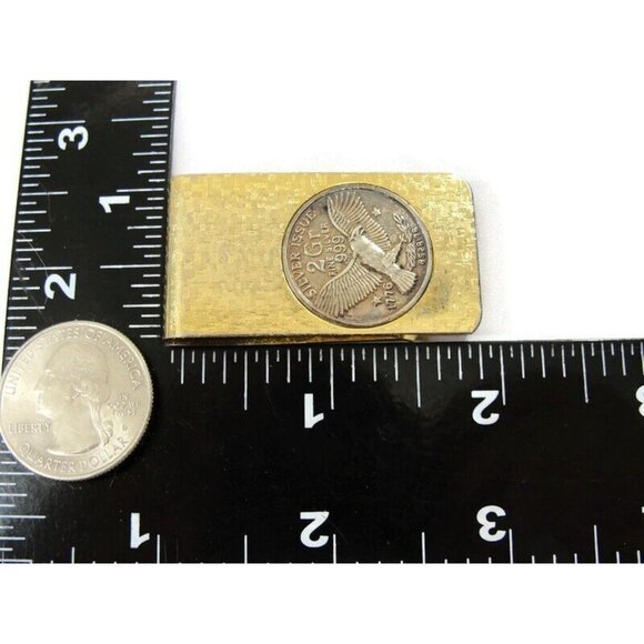 Vintage 2 Gram Fine Silver Coin Money Clip Men Wallet ID Credit Card Holder - Picture 8 of 9
